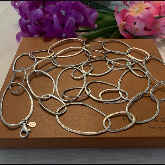 Silpada ‘Bubble Up’ Sterling Silver Large Loop Link Necklace N2148 - Picture 5 of 16